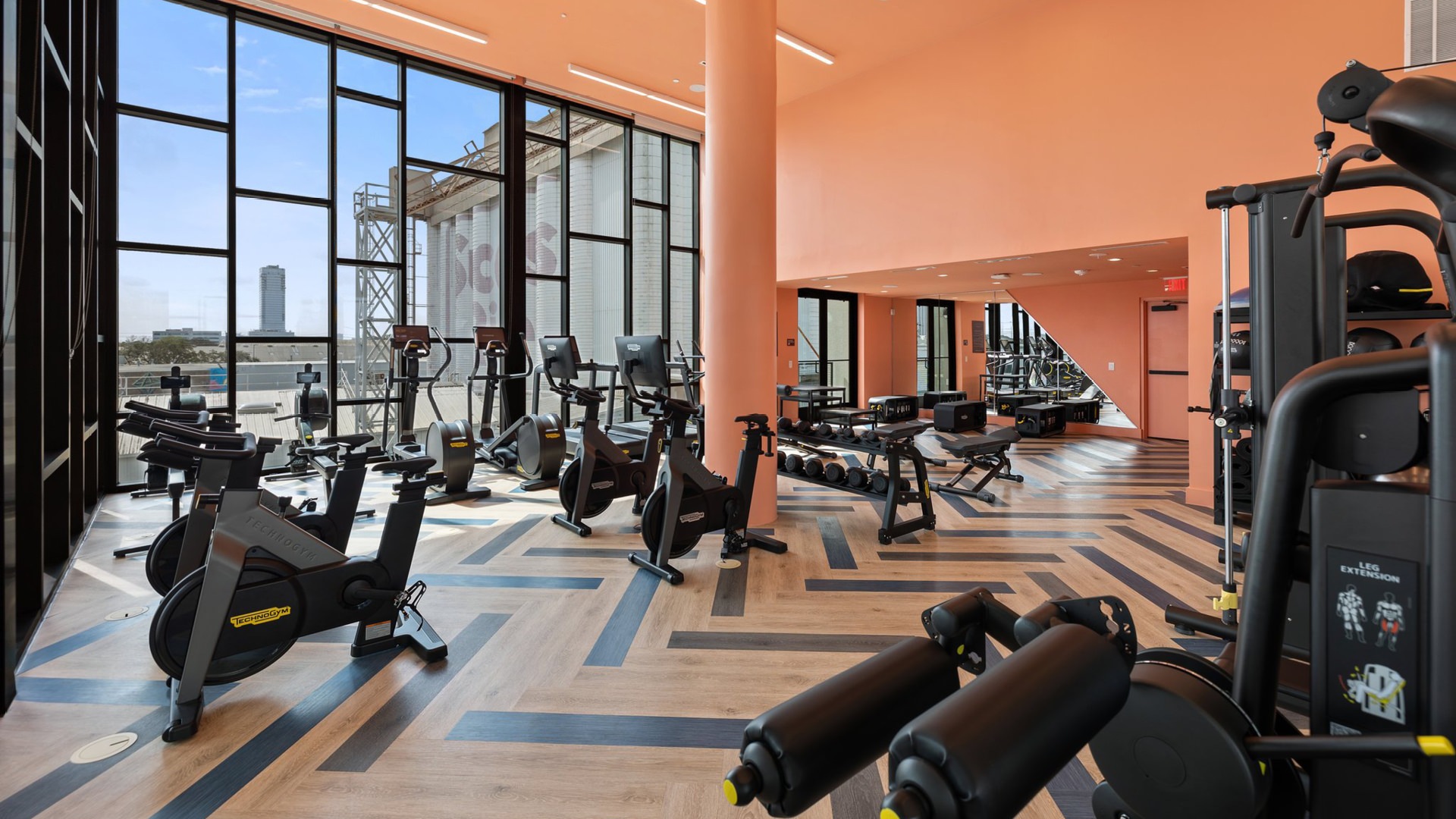 Fitness Center with Downtown View